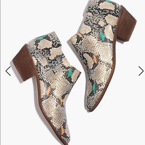 Madewell Myles Ankle Boot Stamped Rainbow Snake